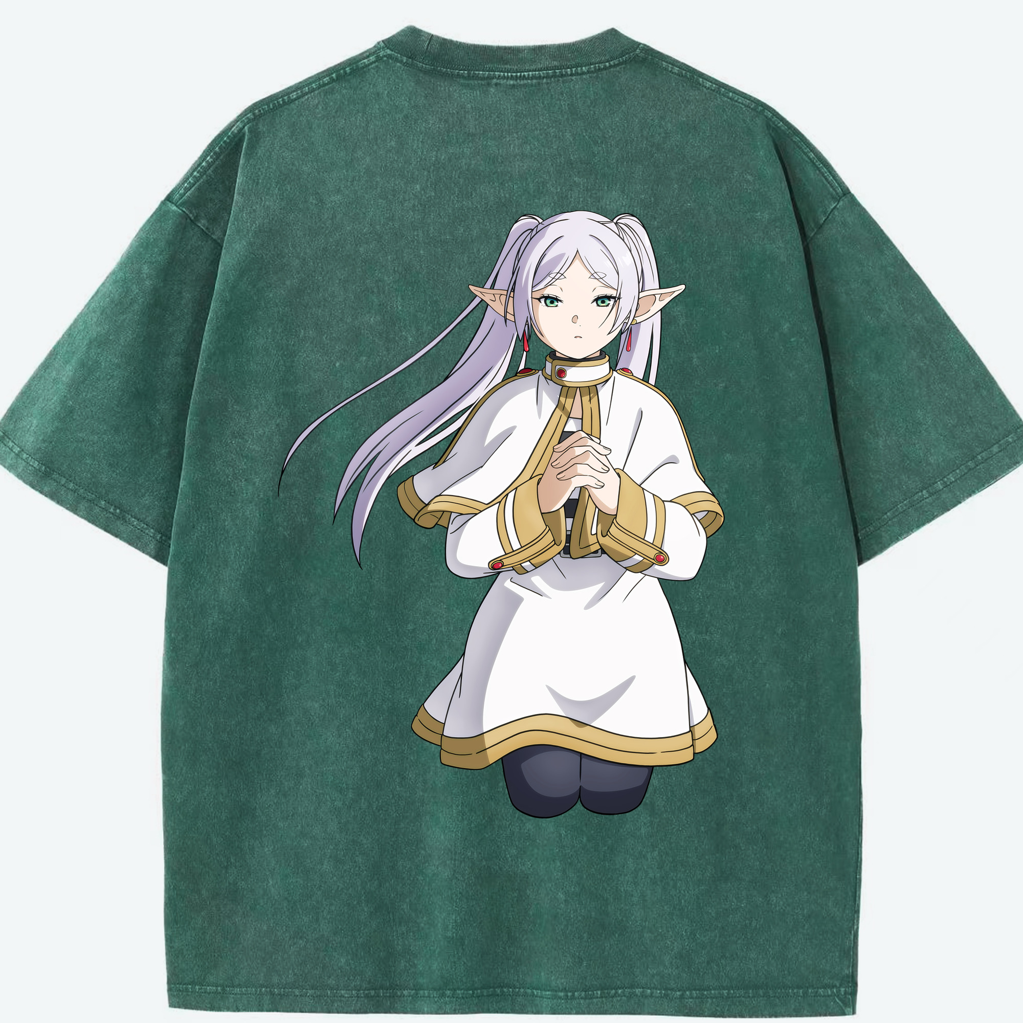 （画像用） 葬送のフリーレン Frieren 綿100% ヴィンテージ風 半袖Tシャツ（背面プリント）